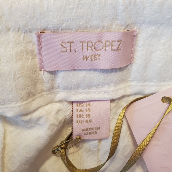 💥NWT St. Tropez textured white pants A6 - Picture 2 of 8